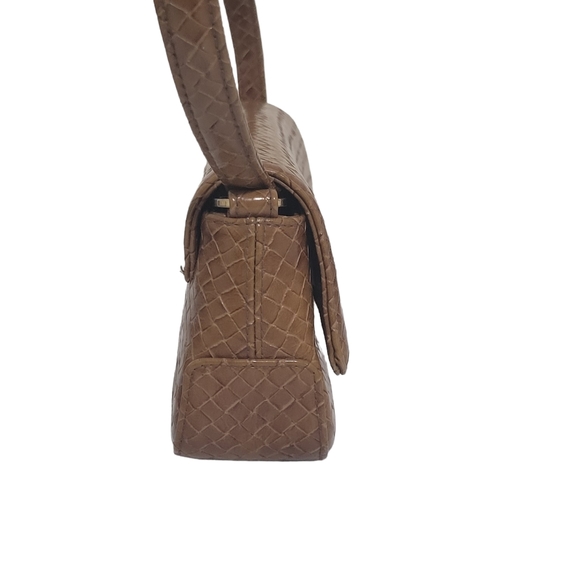 Liz Claiborne Purse Shoulder Bag Weave Pattern Leather - Picture 5 of 9